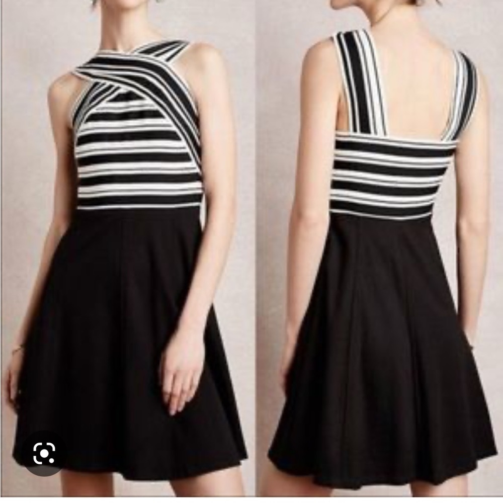Maeve Anthropologie Criss Cross Bondage Neckline Mini Dress Casual Cocktail